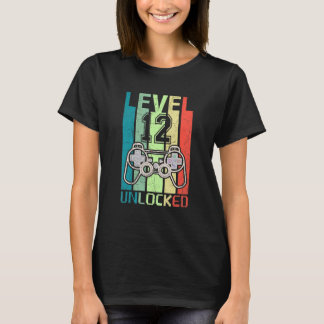 Camiseta Level 12 Unlocked  Video Gamer 12th Birthday  Tee