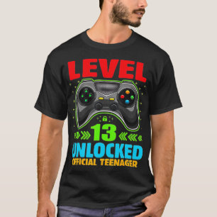 Camiseta Level 13 Unlocked 13th Video Birthday Gift  (11) 