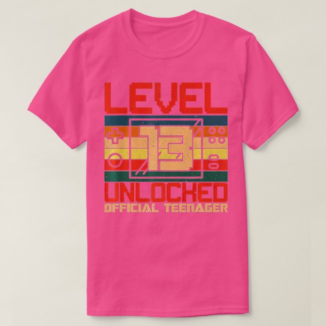 Camiseta Level 13 Unlocked  13th Video  Birthday Gift  (60) (Frente do Design)