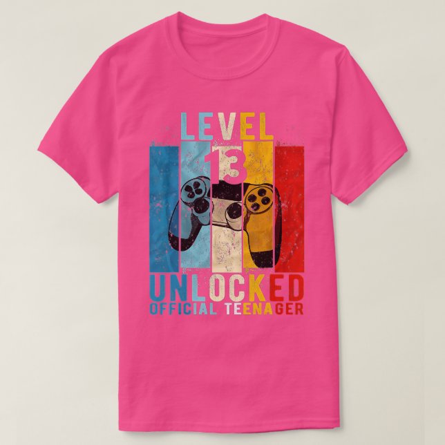Camiseta Level 13 Unlocked  13th Video  Birthday Gift  (7)  (Frente do Design)