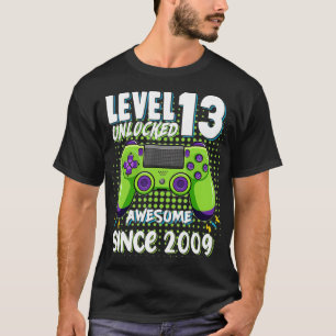 Camiseta Level 13 Unlocked Awesome 2009 Video Game 13th Bir