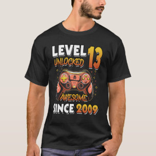 Camiseta Level 13 Unlocked Awesome Since 2009 13th Birthday