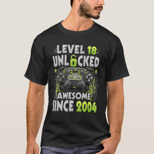 Camiseta Level 18 Unlocked Awesome Since 2004 18th Birthday