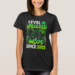Camiseta Level 18 Unlocked Awesome Since 2005 18th Birthday