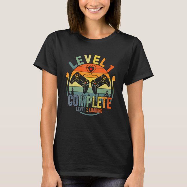Camiseta Level 1 Complete Level 2 Loading Gamer Wedding Ann (Frente)