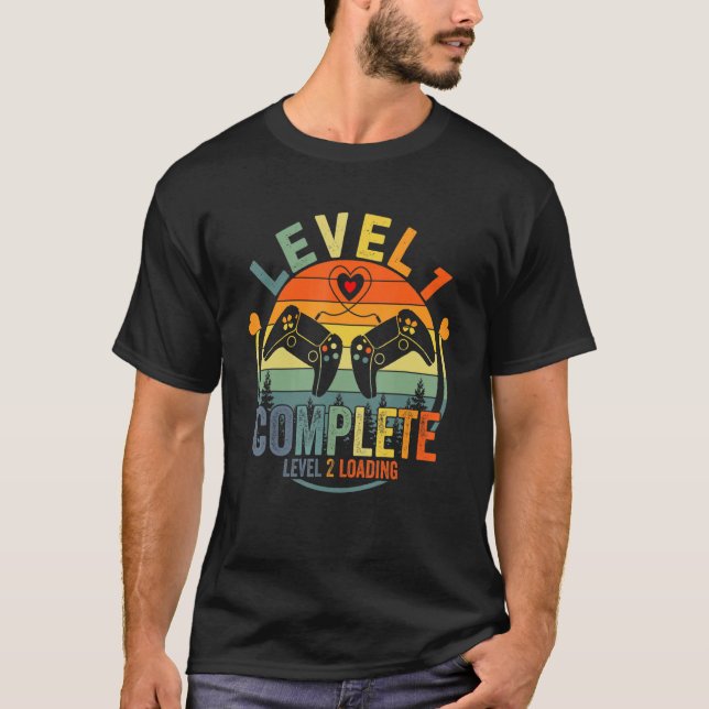 Camiseta Level 1 Complete Level 2 Loading Gamer Wedding Ann (Frente)