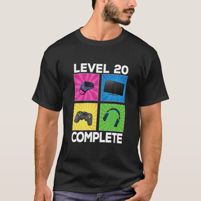 Camiseta Level 20 Complete Awesome 2002 Game 20Th Birthday (Frente)