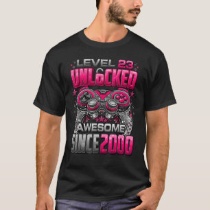Camiseta Level 23 Unlocked Awesome Since 2000 23rd Birthday