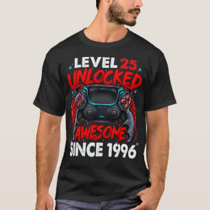 Camiseta Level 25 Unlocked Awesome Since 1996 25th Birthday
