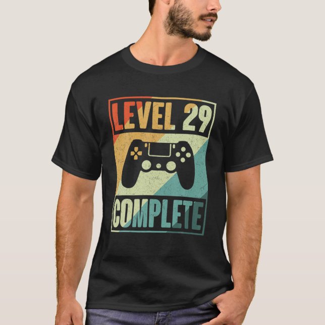 Camiseta Level 29 Complete Video Gamer - 29Th Wedding Anive (Frente)