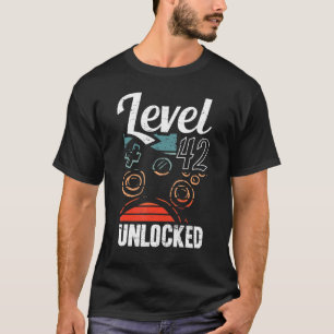 Camiseta Level 42 Unlocked Video Gamer 42th Birthday Men Bo