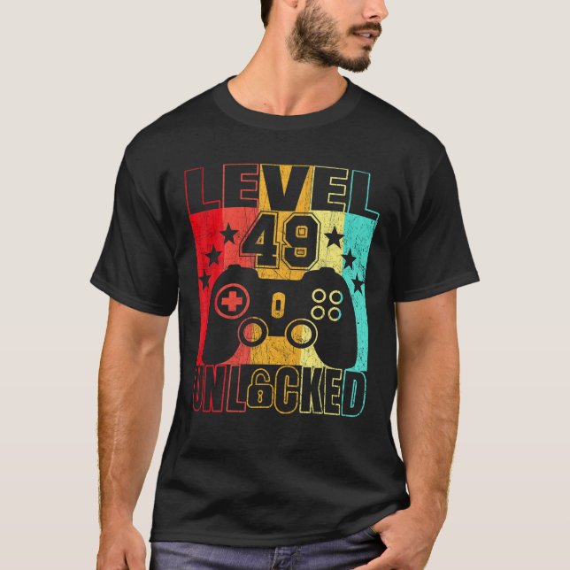 Camiseta Level 49 Unlocked 49Yr Bday Men 49Th 49 Years Old (Frente)