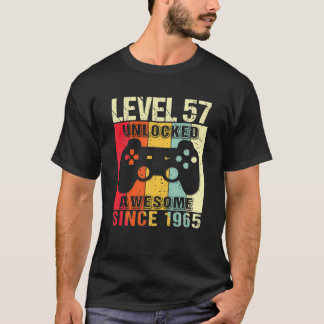 Camiseta Level 57 Unlocked 57Th Birthday Gamer Awesome Sinc