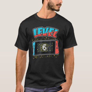 Camiseta Level 6 Birthday Boy 6 Years Old Video Games