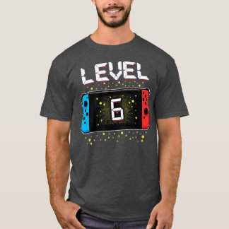 Camiseta Level 6 Birthday Gaming 6 Year Old Video Games Gif