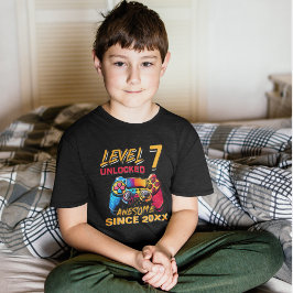 Camiseta Level 7 Unlocked - Fun Birthday 7 Gamer 