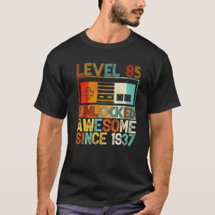 Camiseta Level 85 Unlocked Awesome Since 1937 85Th Birthday