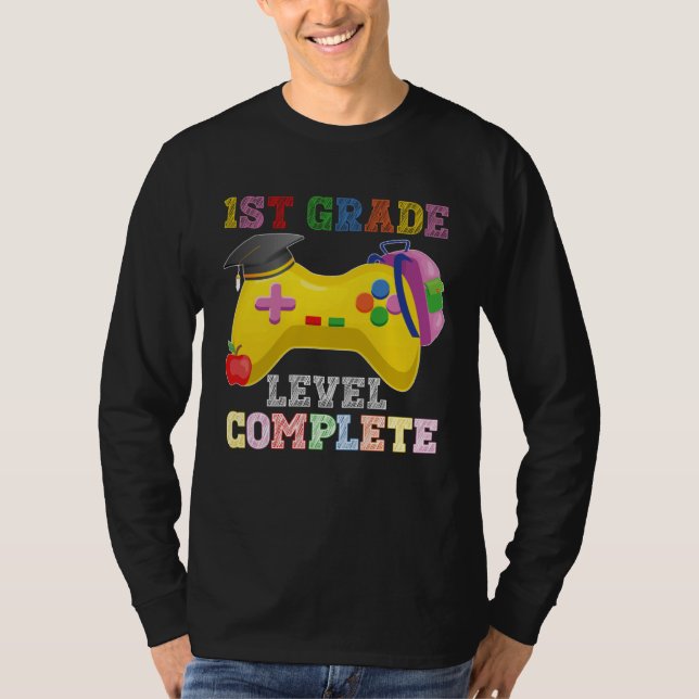 Camiseta Level Complete Happy Last Day Of 1st Grade Graduat (Frente)