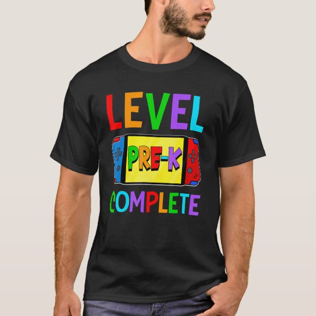Camiseta Level Complete Pre K Video Gamer Boys Last Day Of  (Frente)