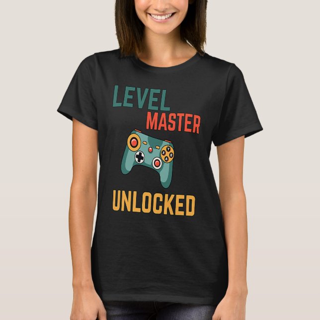 Camiseta Level master unlocked  a gamming for elite gamers (Frente)