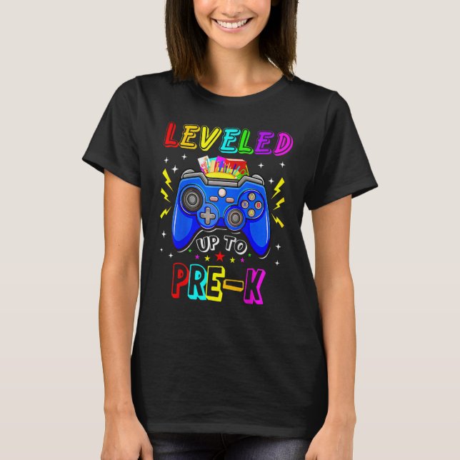 Camiseta Level Up To Pre K Back To School Video Game Contro (Frente)