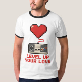 Camiseta Level Up Your Love, Retro Pixel Gaming Design