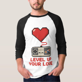 Camiseta Level Up Your Love, Retro Pixel Gaming Design