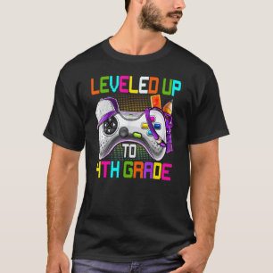 Camiseta Leveled Up To 4th Grade Back To School Video Game