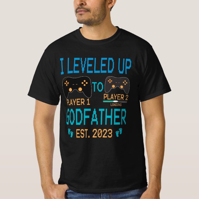 Camiseta Leveled Up To Godfather 2023, New Godfather Gaming (Frente)