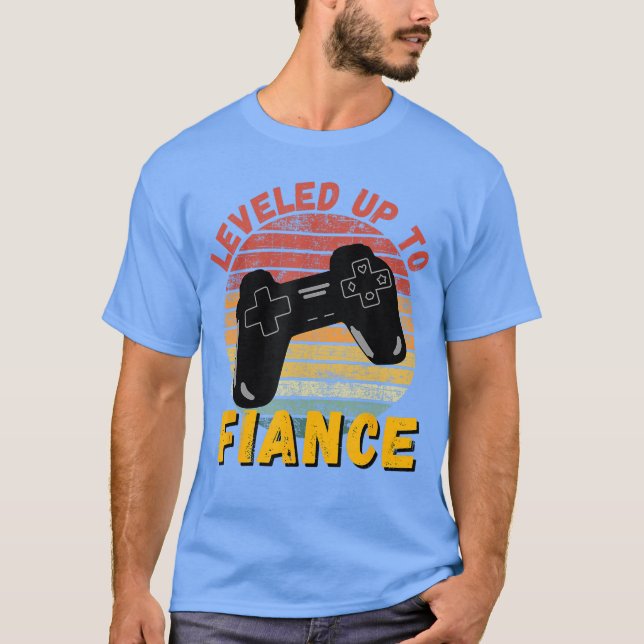 Camiseta Leveled Upo Fiance Funny Gaming Newly Engaged Coup (Frente)