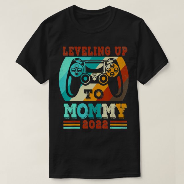 Camiseta Leveling Até Mamãe EST 2022 Video Game Player (Frente do Design)