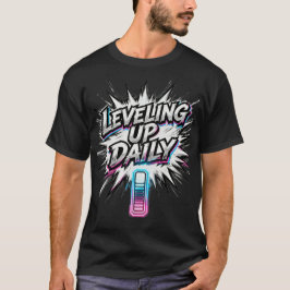 Camiseta Leveling Up Daily Anime Gym Motivation Shirt