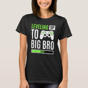 Camiseta Leveling Up To Big Bro Gamer Baby Announcement Sib