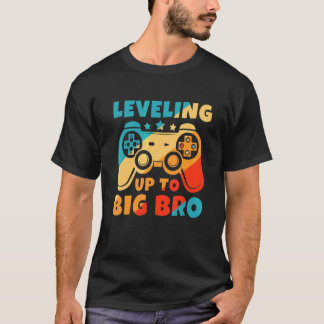 Camiseta Leveling Up To Big Bro New Brother  Gamer