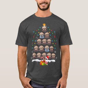 Camiseta Leves Árvore de Natal Luzes de Santa Chapéu Bonito