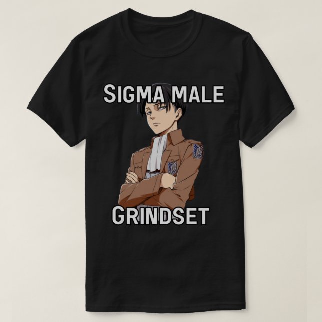 Camiseta Levi Ackerman Sigma Male Grindset 3 (Frente do Design)
