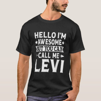 Camiseta Levi Funny Men Primeiro Nome Olá Sou Incrível Cham