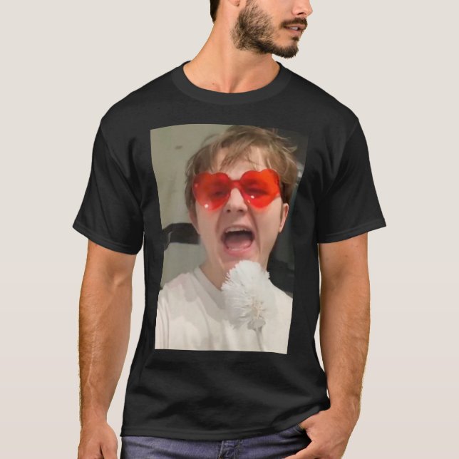 Camiseta Lewis Capaldi - Óculos de sol cardíacos Essenciais (Frente)