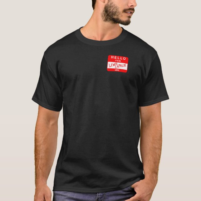 Camiseta Lewis Capaldi - Olá É O Meu Viciado (Frente)