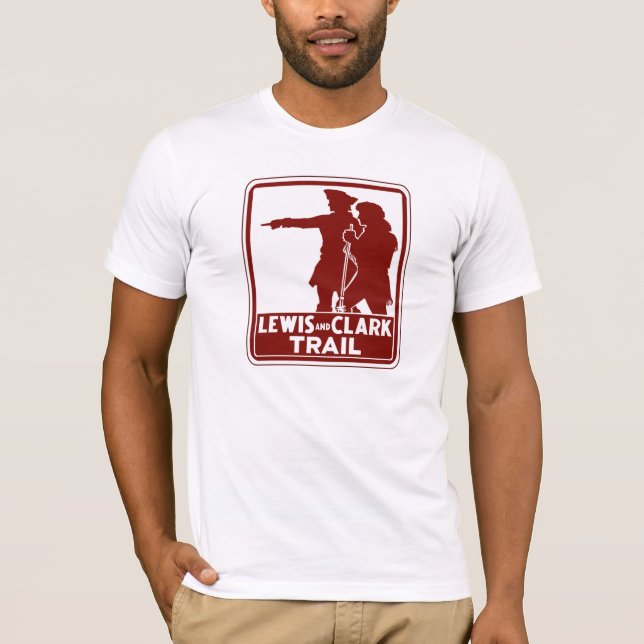 Camiseta Lewis & Clark, sinal do guia do tráfego, EUA (Frente)