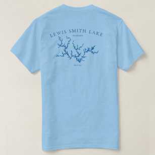 Camiseta Lewis Smith Lake Alabama Map Double Sided Tee