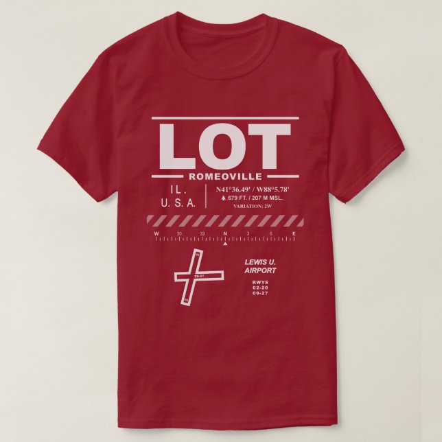 Camiseta Lewis U. Airport LOT T-Shirt (Frente do Design)