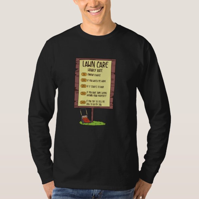 Camiseta Lewn Mower - Lawn Care Hhour Rate (Frente)