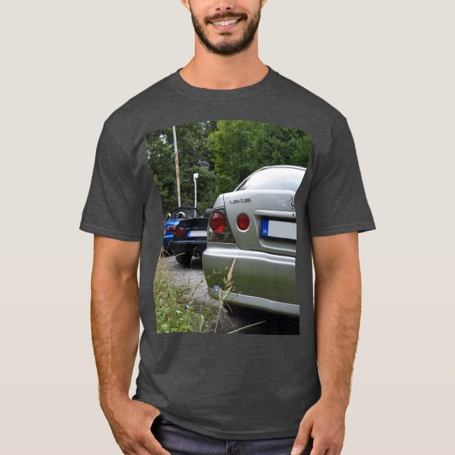 Camiseta Lexus IS200 / IS300 T-Shirt com Mazda MX-5 Miata (Frente)
