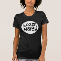 Lezbi Nerdy Basic Tee (logotipo branco)