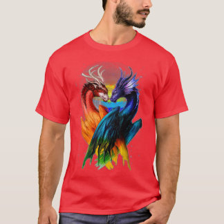 Camiseta LGB Dragon Heart Rainbow Heart Dragon LGB Pride