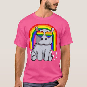Camiseta LGB Hippopotamus Gay Pride Rainbow LGBQ Cute Hippo