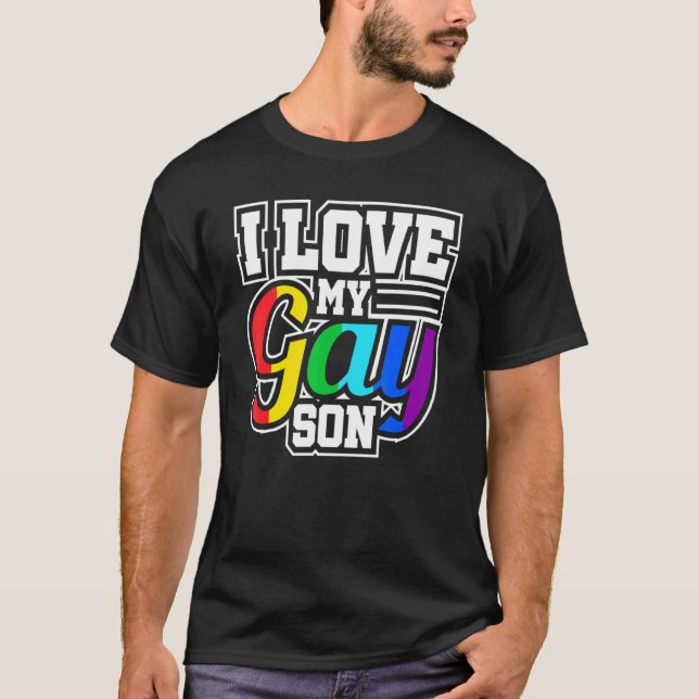 Camiseta Lgbb Orgulho gay Lésbica Eu Amo Meu Filho Gay (Frente)