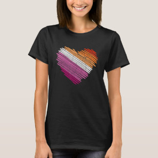 Camiseta Lgbt A Bandeira Do Orgulho Lésbico Rainbow