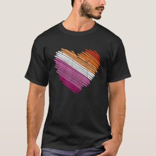 Camiseta Lgbt A Bandeira Do Orgulho Lésbico Rainbow